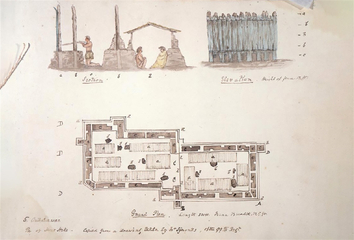 Plan of Ōhaeawai pa copied from a drawing taken by Mr Symonds of the 99th Regt [1845].