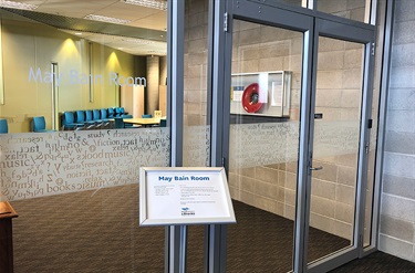May Bain Room entrance picture.