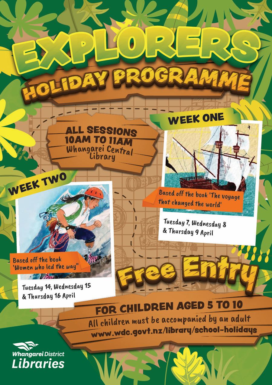 poster with details of Explorers Holiday Programme. 