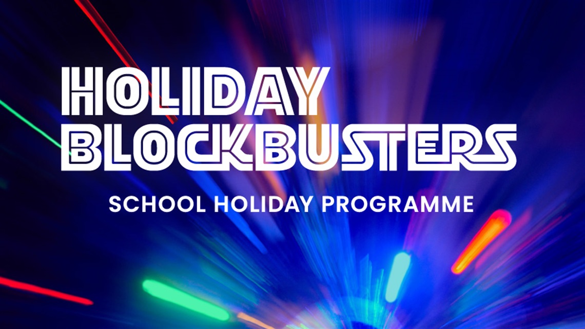 Holiday BockBusters school holiday programme banner. 