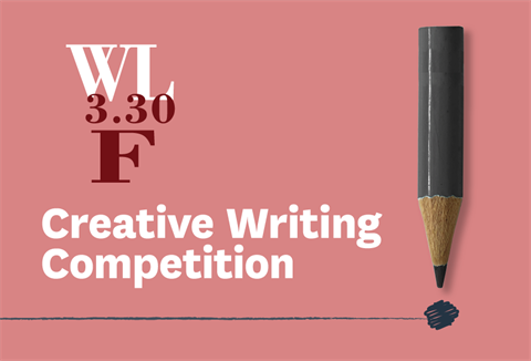 Picture of Creative Writing Competition banner with Whangarei Library 3.30 Flash Writers' group logo. 