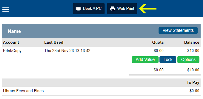 Picture of the My Monitor account status page. 