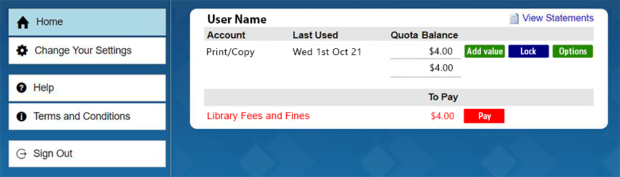 My Monitor account home page