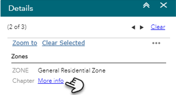 Image showing how to open the District Plan Zone Chapter for your property. 