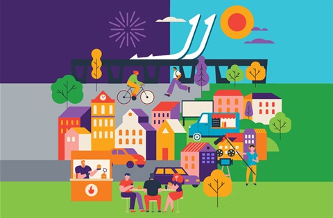 A graphic illustration showing various outdoor activities. 