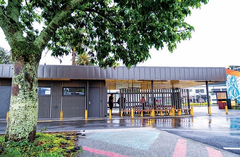 The new Rose Street bus hub exterior view. 