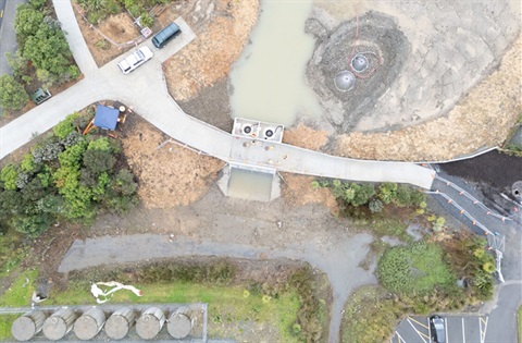 An aerial view of the project area. 
