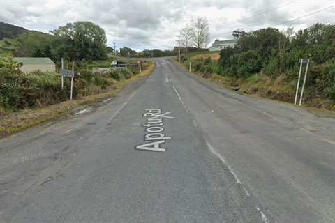 Photo looking down Apotu Road. 