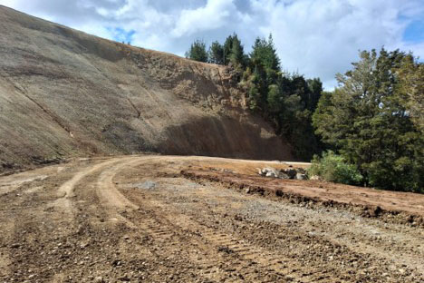 Photo taken on Thursday 3 September 2026 from road level, showing progress in clearing the roadway. 