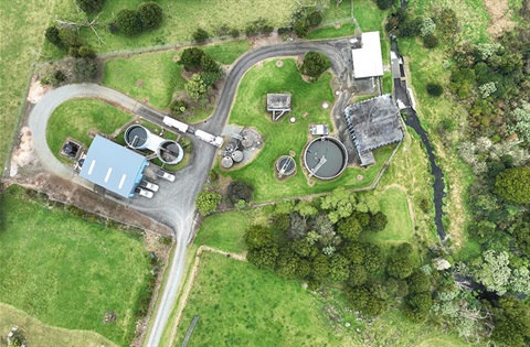 An aerial view of the Poroti Water Treatment Plant. 