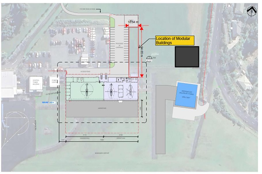 Map showing proposed NRHL base location at the airport.