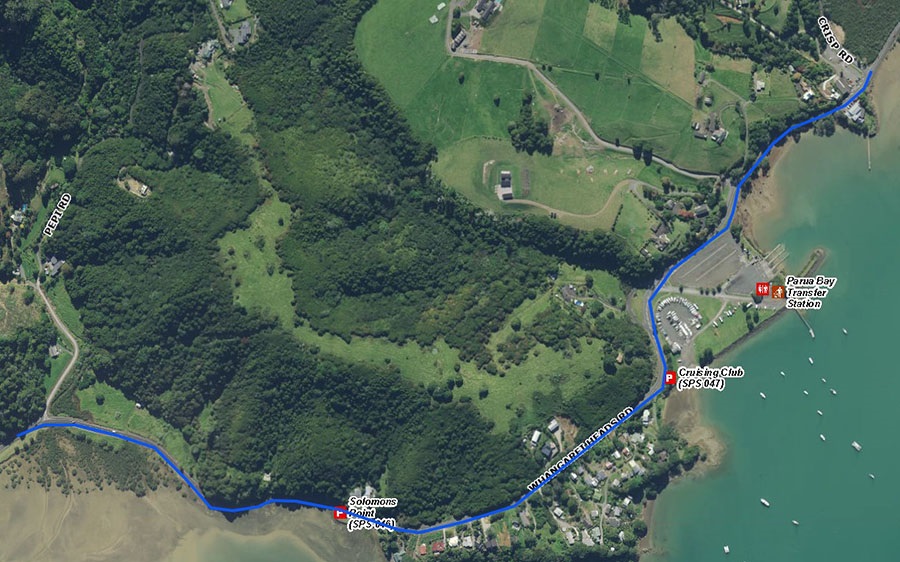 Sections of Whangarei Heads Road marked in blue on this map may be reduced to a single lane.