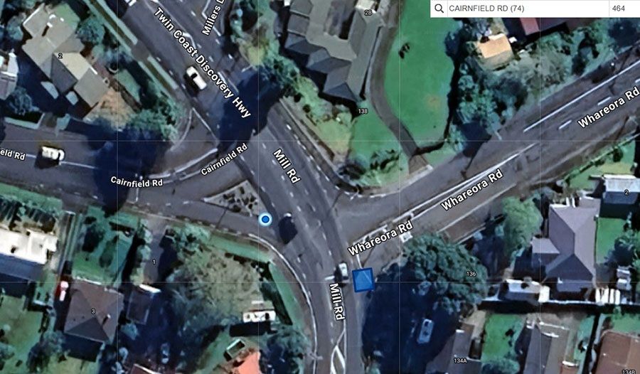 Map showing area of works on Cairnfield Road.