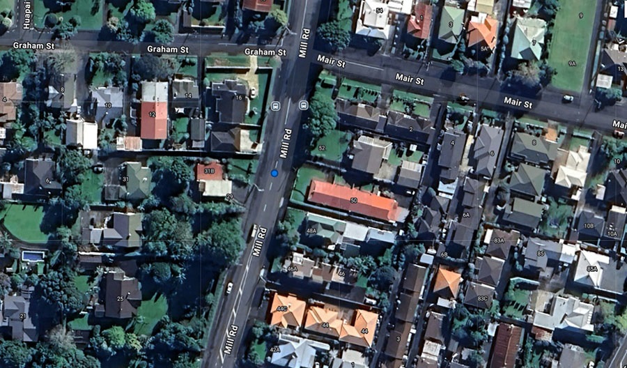 Map showing area of works on Mill Road.