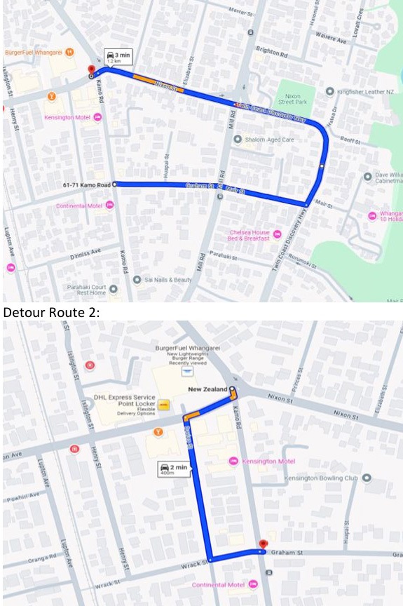 Detour map. 