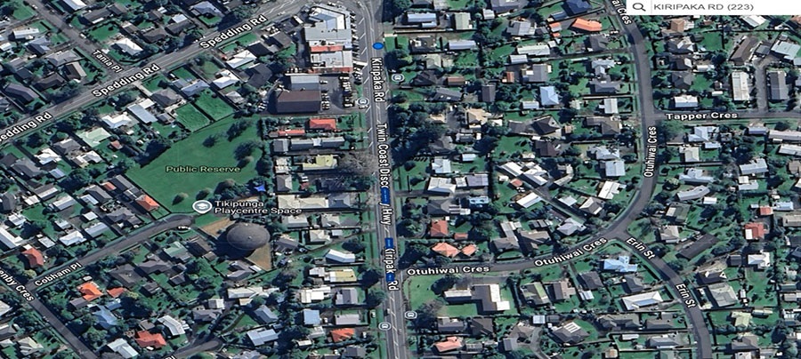 Map showing area of works on Kiripaka Road.