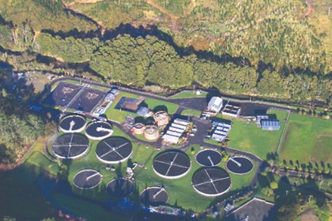 Drone photo of the wastewater treatment plant. 