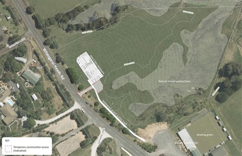 A map showing the location of the Parua Bay skatepark on Whangarei Heads Road. 