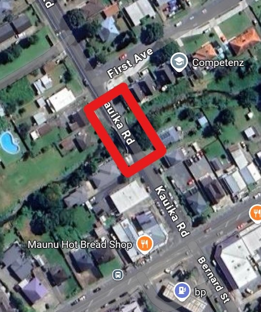 Map showing closure area on Kauika Road.