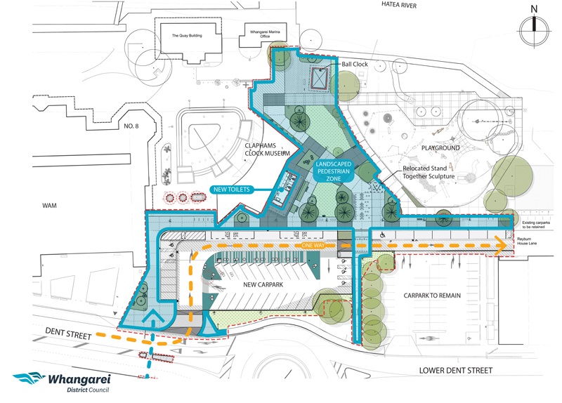 A plan showing upgrade of bus facilities at Town Basin.