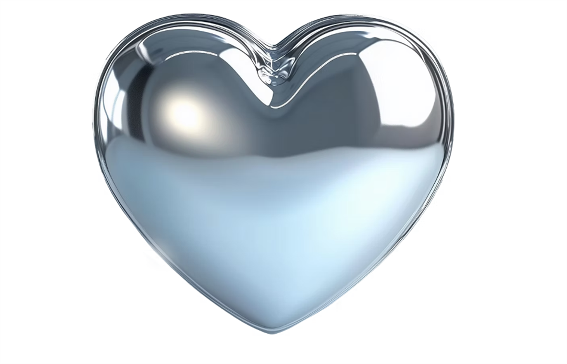 A transparent glass heart against a plain light background, symbolising care, hope, and finding a silver lining in challenging times.