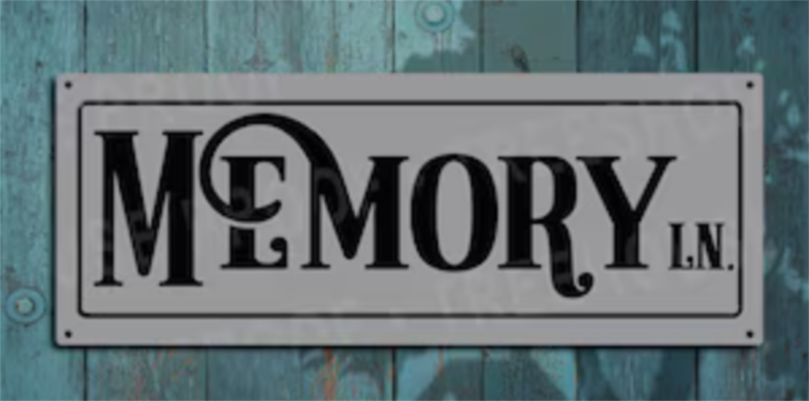 Street sign displaying the text 'MEMORY LN.