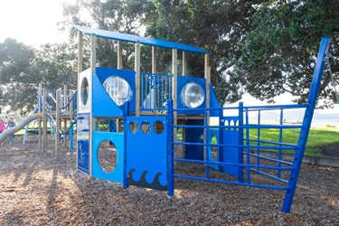 Play equipment at the Marsden Bay reserve, One Tree Point.