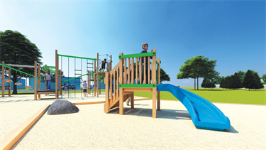 Artist's impressions of the new playground at Raumanga Scenic Reserve.
