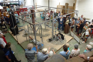Rolling Ball Clock during construction phase.
