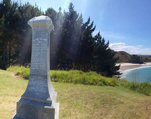 A photo of the Bougainville Memorial on the Whananaki Coastal Walkway. 