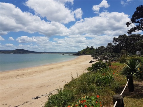 A photo of Whangaumu, also known as Wellington's Bay, on the Tutukaka Coast. 