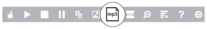 Image showing the MP3 button on the ReachDeck toolbar. 