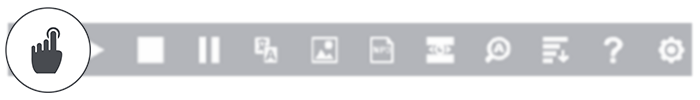 Image showing the Hover to Speak button on the ReachDeck toolbar. 