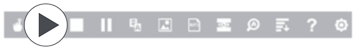 Image showing the Speak the current selection button on the ReachDeck toolbar. 