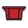 Red recycling bin icon. 