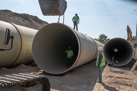 Image of a drainage pipe for Drainage fees page.